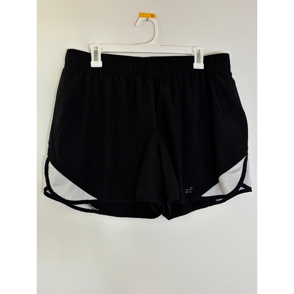 BCG Running Shorts Mens XL Black White Athletic Gym Workout Mesh Lined Active